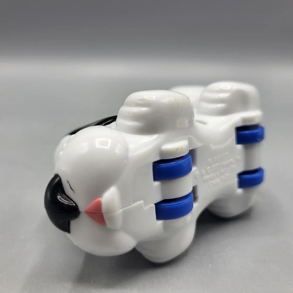 Playskool Puppy Dog Rolling Toy Wendy's Kids Meal 2001 Vintage White Black Red
